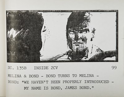 Lot 114 - A James Bond storyboard book of For Your Eyes Only