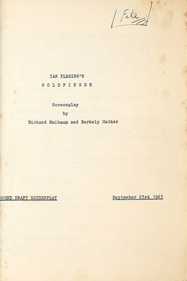 Lot 112 - An early draft screenplay of Goldfinger, the third James Bond film