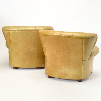 Lot 192 - Pair of Leather Button Back Chairs