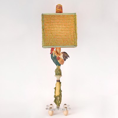 Lot 280 - MacKenzie-Childs Rooster and Corn Lamp