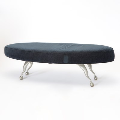 Lot 296 - Modern Metal and Upholstered Bench