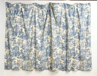 Lot 378 - Pair of Toile Patterned Drapes