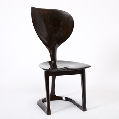 Lot 401 - Michael Coffey Studio Black Stained Fruitwood "Lotus" Side Chair