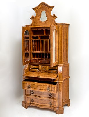 Lot 185 - Italian Baroque Style Walnut Secretary Bookcase