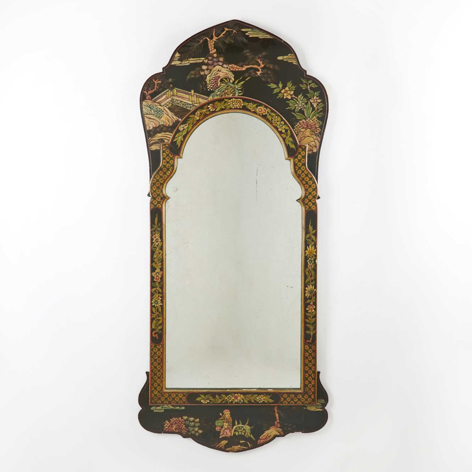 Lot 182 - George II Style Chinoiserie Decorated Mirror