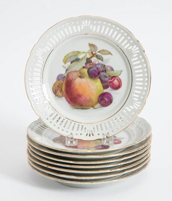 Lot 383 - Set of Eight Porcelain Reticulated Plates