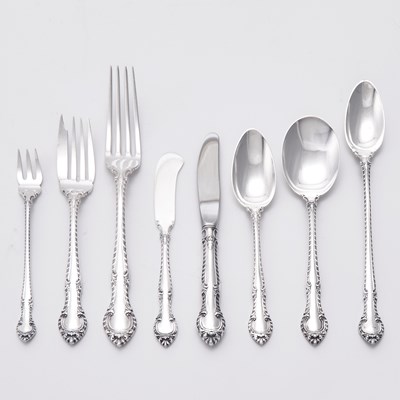 Lot 185 - Gorham Sterling Silver "English Gadroon" Pattern Flatware Service
