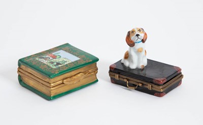 Lot 390 - Two Limoges Porcelain Figural Pill Boxes