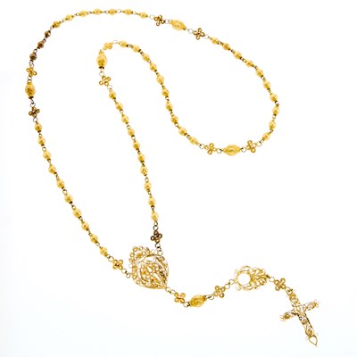 Lot 1165 - Long Gold Rosary Chain Necklace