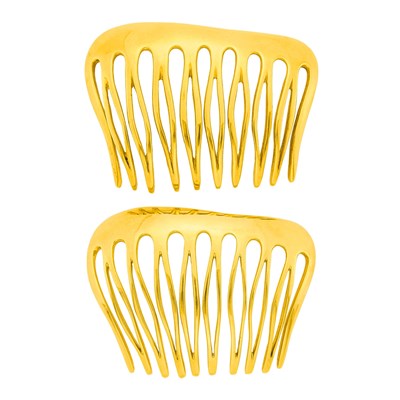 Lot 1107 - Tiffany & Co. Pair of Gold Hair Combs