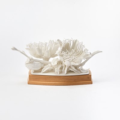 Lot 140 - Royal Worcester Passion Flower Porcelain Sculpture