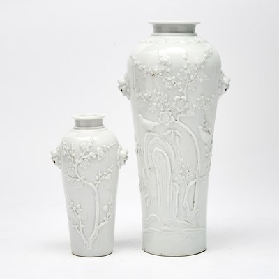 Lot 194 - Two Chinese Blanc de Chine Porcelain Vases