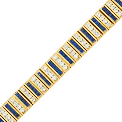 Lot 107 - Gold, Sapphire and Diamond Bracelet