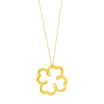 Lot 133 - Tiffany & Co., Paloma Picasso Gold Flower Pendant with Chain Necklace