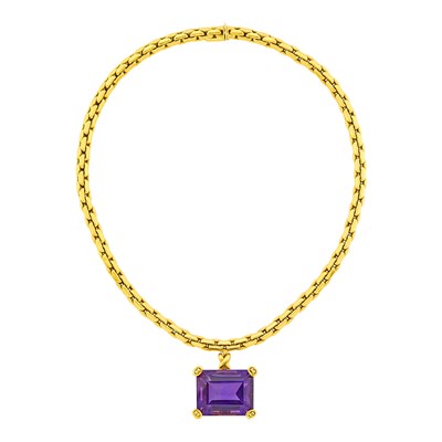 Lot 98 - Tiffany & Co., Paloma Picasso Gold and Amethyst Pendant-Necklace
