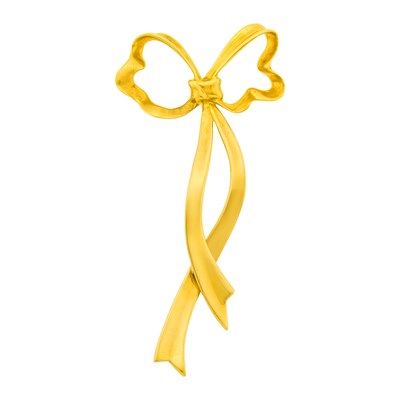 Lot 2 - Tiffany & Co. Gold Bow Brooch