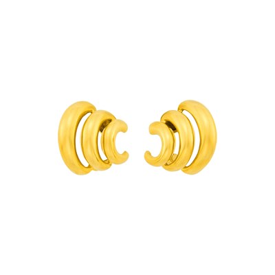 Lot 109 - Seaman Schepps Pair of Gold Half-Hoop Earclips