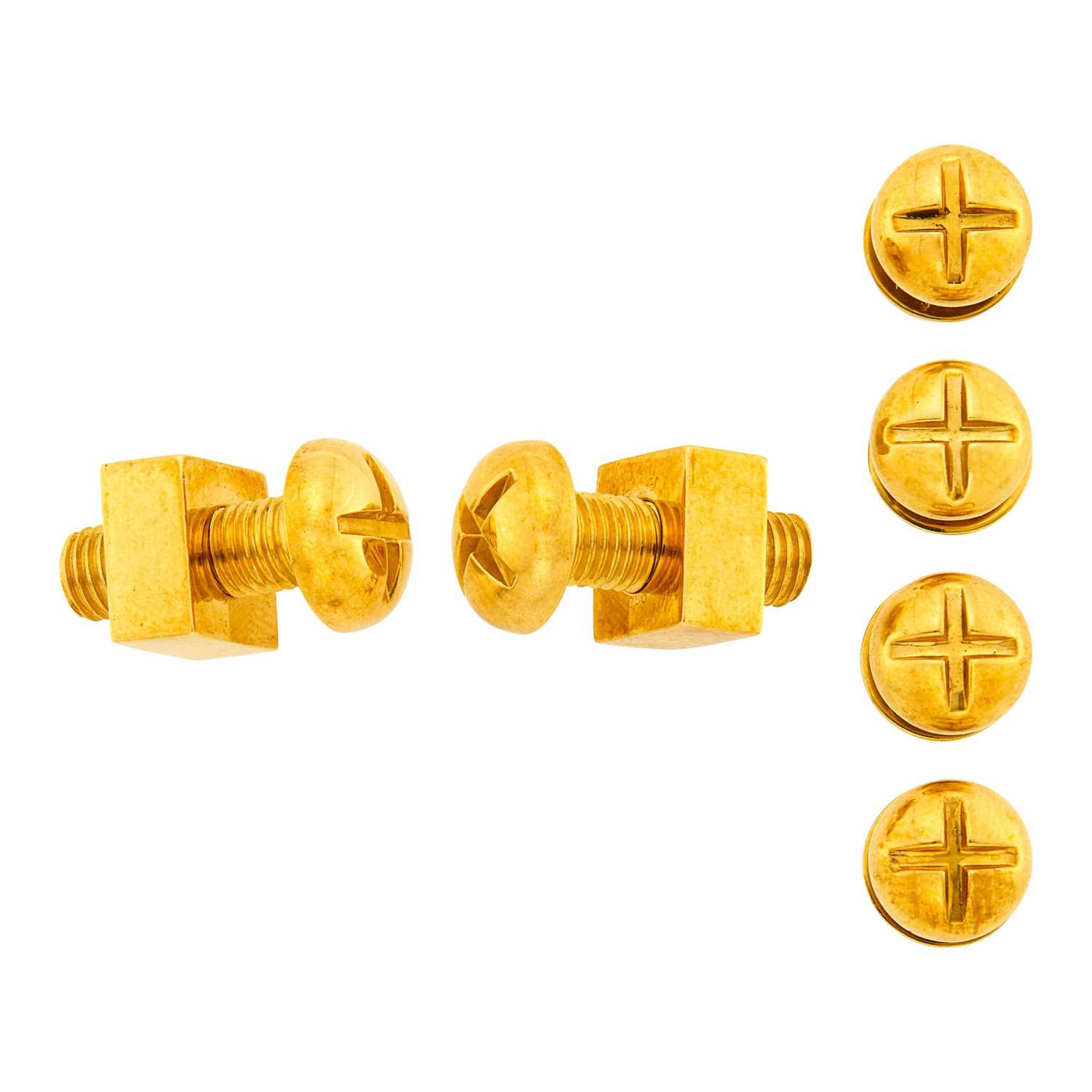 Lot 96 - Verdura Gold 'Nut and Bolt' Dress Set