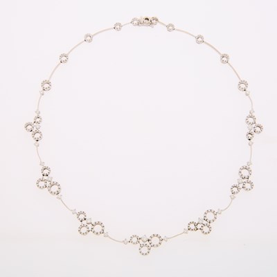 Lot 1120 - White Gold and Diamond Necklace