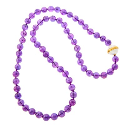 Lot 1030 - Tiffany & Co., Paloma Picasso Long Amethyst Bead, Gold and Mabé Pearl Necklace