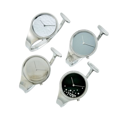Lot 1208 - Georg Jensen Four Stainless Steel 'Vivianna' Bangle Watches