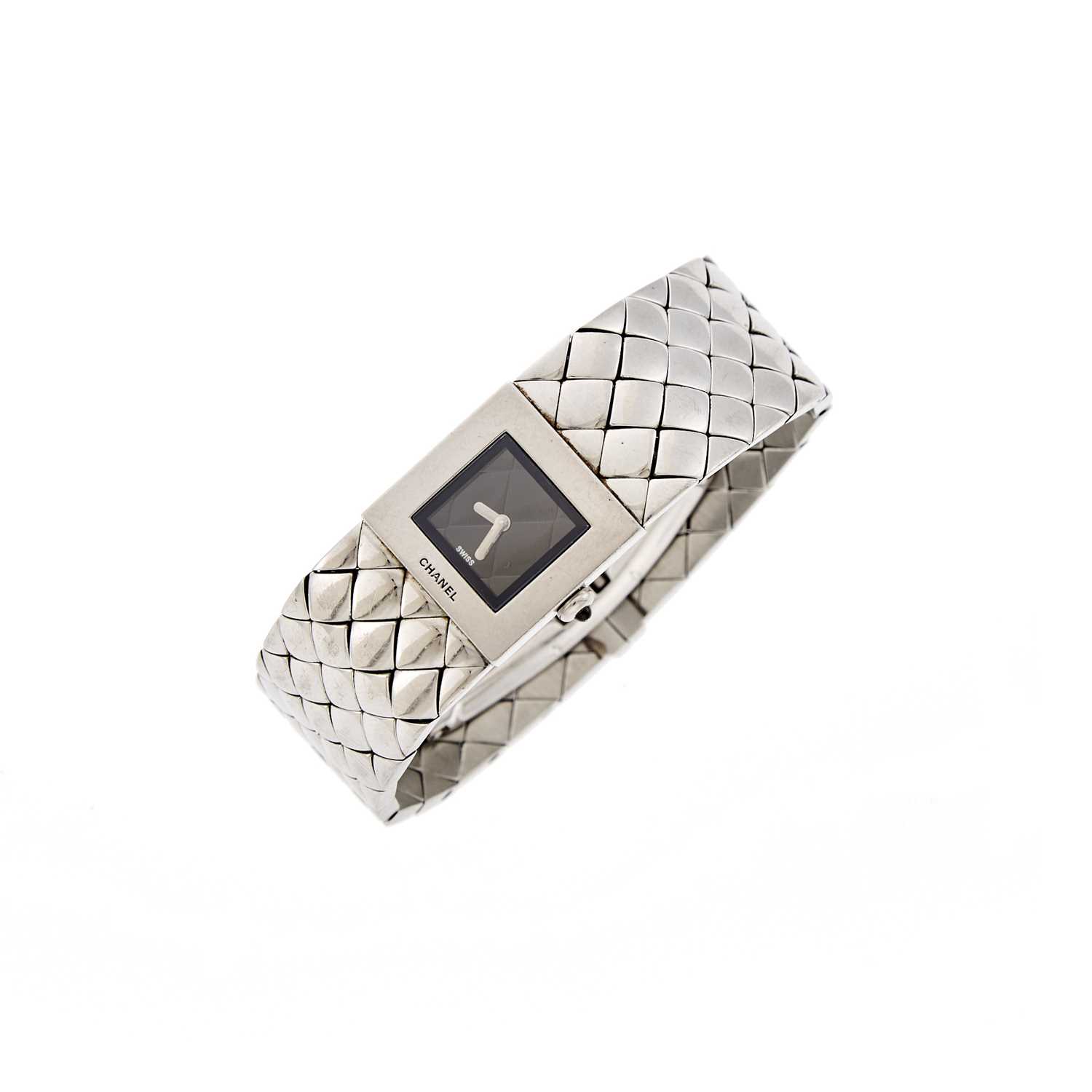 Lot 1095 - Chanel Stainless Steel 'Matelassée' Wristwatch