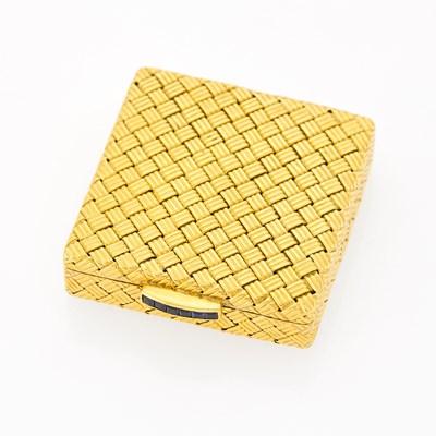 Lot 1164 - Gold and Sapphire Pillbox