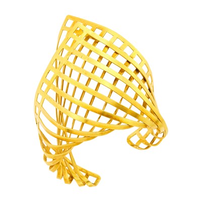 Lot 35 - Hans Appenzeller Gold Cuff Bangle Bracelet, Netherlands