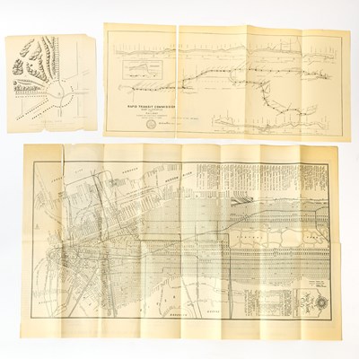 Lot 204 - A print after Winslow Homer of central park and three maps of New York City