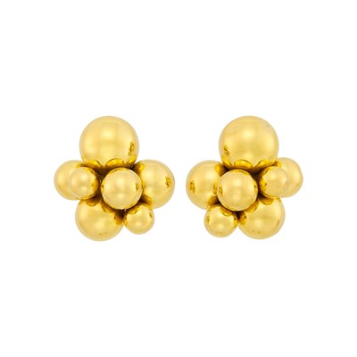 Lot 139 - Marina B Pair of Gold 'Atomo' Earclips