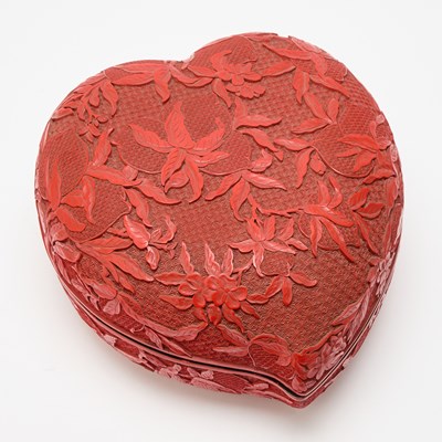 Lot 471 - A Chinese Carved Red Lacquer Box