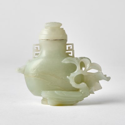 Lot 415 - A Chinese Carved Celadon Jade Vase