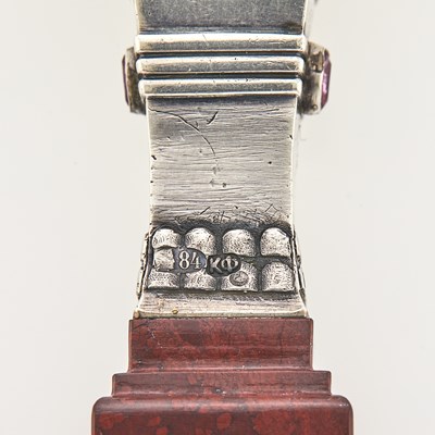Lot 112 - Fabergé Silver and Jasper Hand Seal