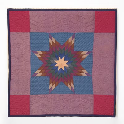 Lot 1262 - Amish Wool and Cotton Crib Quilt