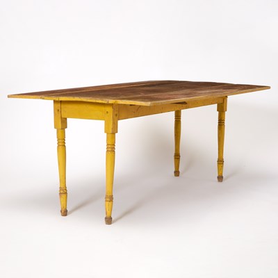 Lot 1155 - Yellow-painted Pine Harvest Table
