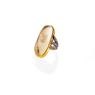 Lot 1234 - H. Stern Silver, Hammered Gold, Quartz and Diamond 'Victorian' Ring