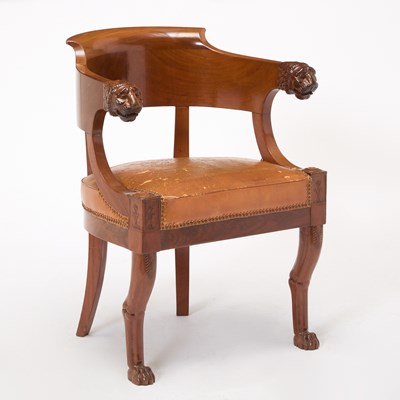 Lot 375 - Empire Mahogany Desk Chair