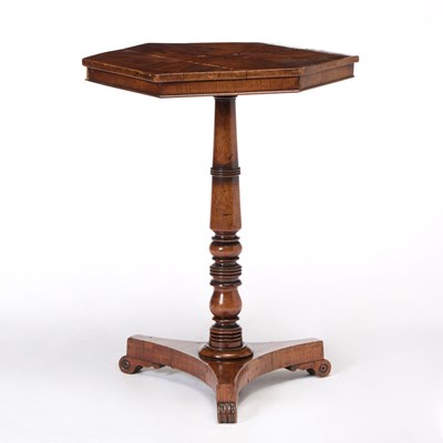 Lot 487 - Regency Hexagonal Mahogany Center Table