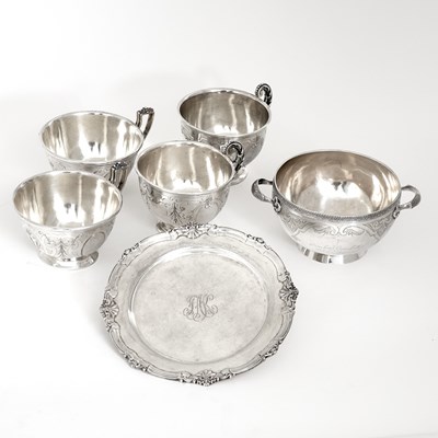 Lot 104 - Group of French and American Silver Table Articles