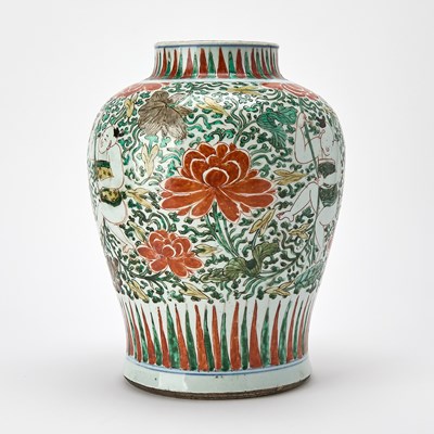 Lot 529 - A Chinese Wucai Porcelain Jar