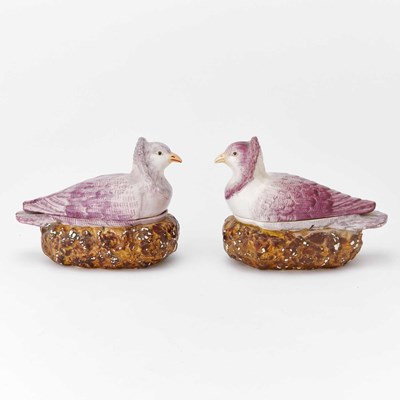 Lot 440 - Two English Pearlware Pigeon Tureens and Covers