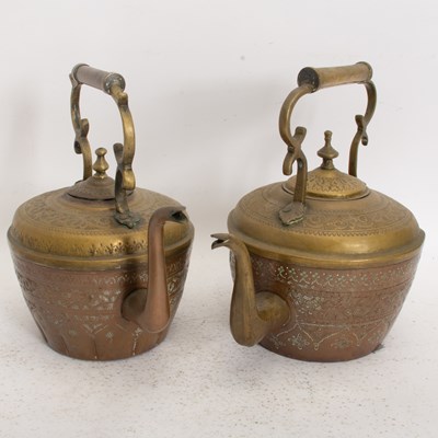 Lot 15 - Two Brass Tea Kettles