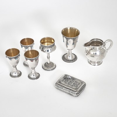 Lot 120 - Group of Continental Sterling Silver Table Articles