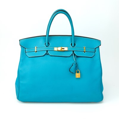 Lot 167 - Hermès Blue Togo Leather Birkin 40 Bag