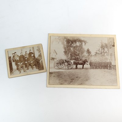 Lot 361 - A cabinet card of the New York City Police and one of the Fire Department, with some later photos