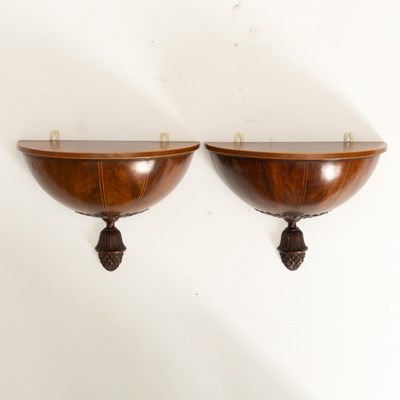 Lot 18 - Pair of Mahogany Wall Sconces