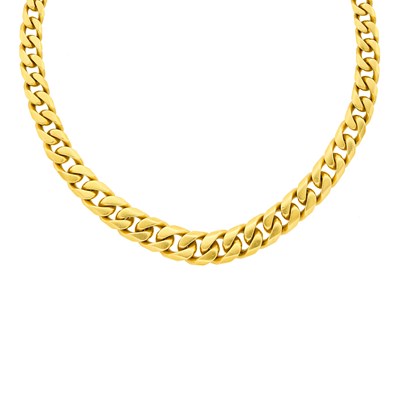 Lot 5 - Gold Curb Link Necklace, France