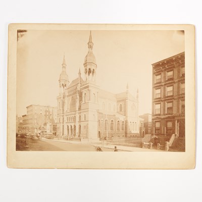 Lot 355 - A group of early photographs of NYC churches and one of Temple Emanu-El