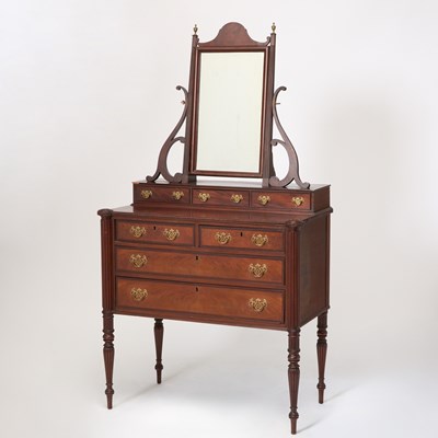 Lot 1126 - Late Federal Mahogany Dressing Chest