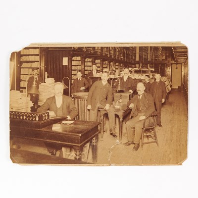 Lot 366 - A late 19th-century photograph of librarians and staff at the Apprentice's Library in New York City